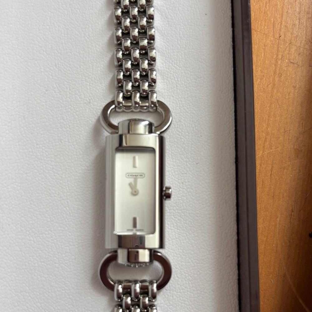 Coach Stainless Steel Rectangular Link Bracelet Watch - Silver - Picture 2 of 5